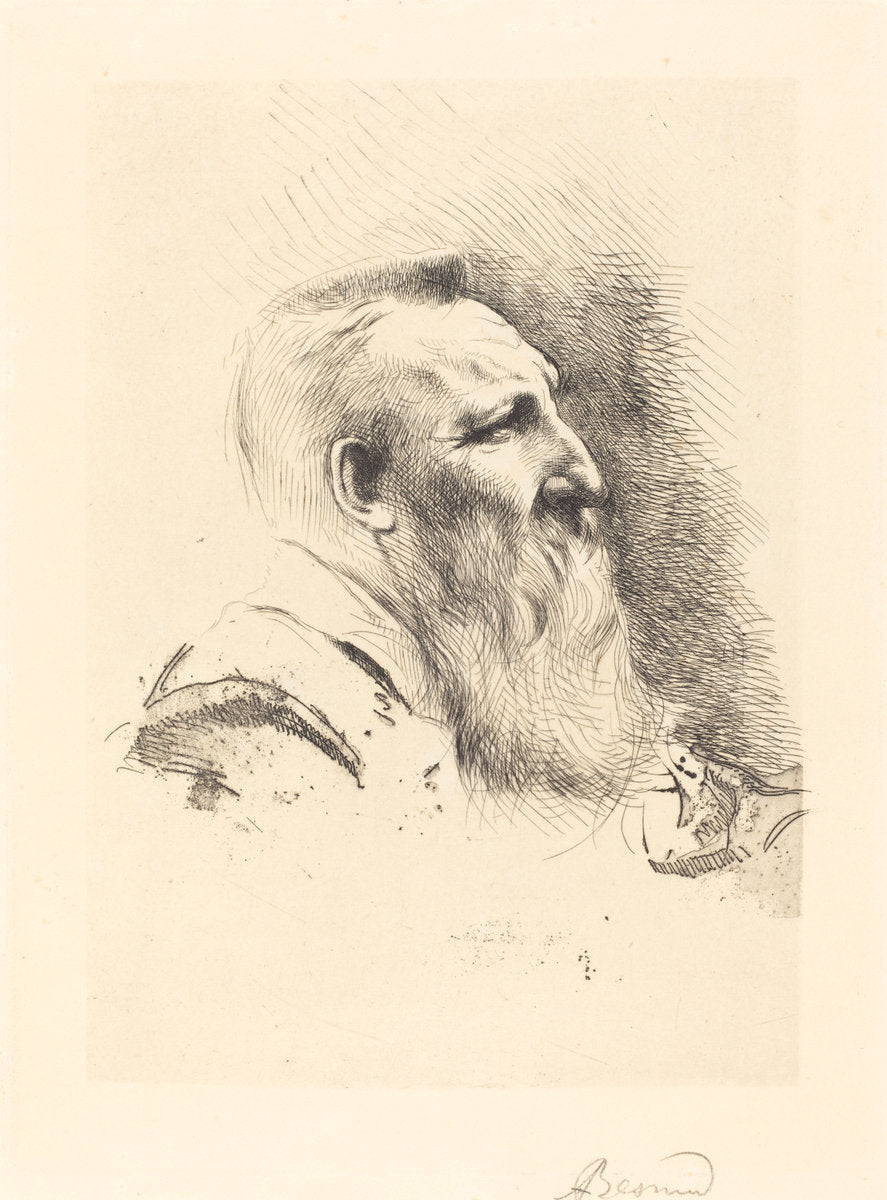 Auguste Rodin by Albert Besnard (French, 1849 - 1934), 16X12"(A3)Poster Print