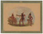 Three Woyaway Indians by George Catlin (American, 1796 - 1872), 16X12"(A3)Poster Print
