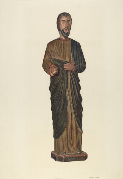 St. Joseph Carving by Stanley Mazur (American, active c. 1935), 16X12"(A3)Poster Print