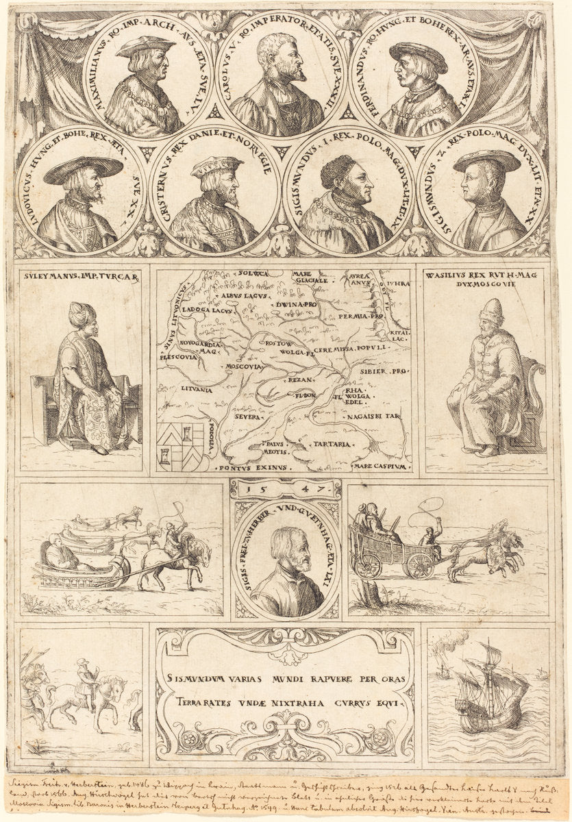Sigismund von Herberstein by Augustin Hirschvogel (German, 1503 - 1553), 16X12"(A3)Poster Print