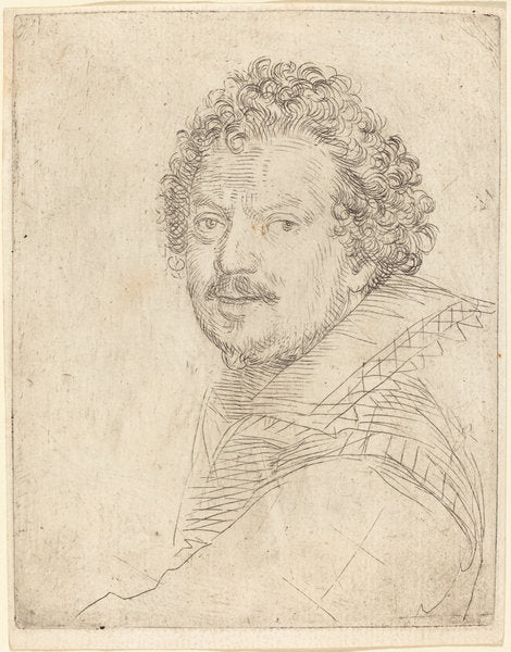 A Man with a Moustache and Goatee, Facing Forward by Ottavio Leoni (Roman, c. 1578 - 1630), 16X12"(A3)Poster Print