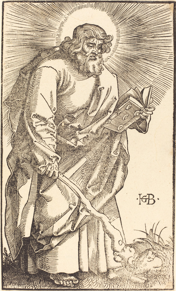 Apostle Judas Thaddeus by Hans Baldung Grien (German, 1484/1485 - 1545), 16X12"(A3)Poster Print