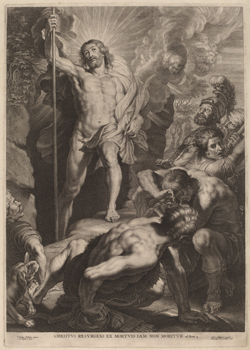 The Resurrection by Schelte Adams Bolswert after Sir Peter Paul Rubens (Flemish, 1586 - 1659), 16X12"(A3)Poster Print