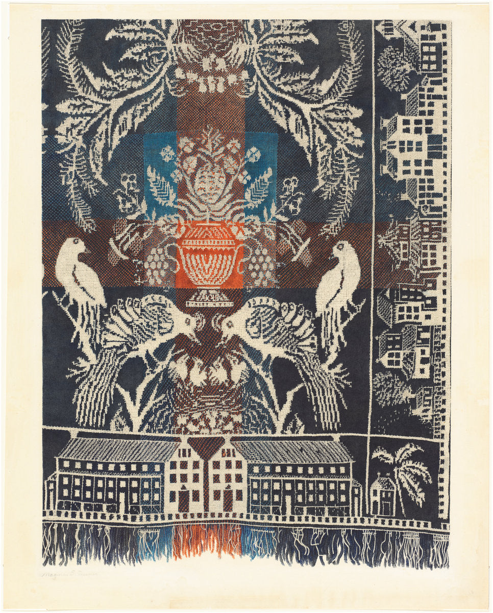 Boston Town Coverlet by Magnus S. Fossum (American, 1888 - 1980), 16X12"(A3)Poster Print