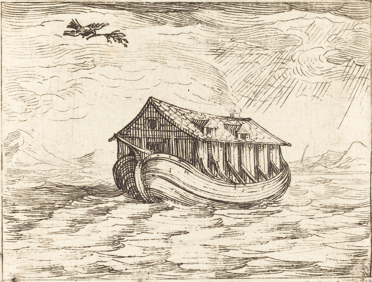 Noah's Ark by Jacques Callot (French, 1592 - 1635), 16X12"(A3)Poster Print