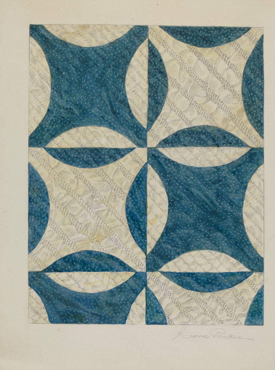 Quilted and Pieced Coverlet by Cora Parker (American, active c. 1935), 16X12"(A3)Poster Print
