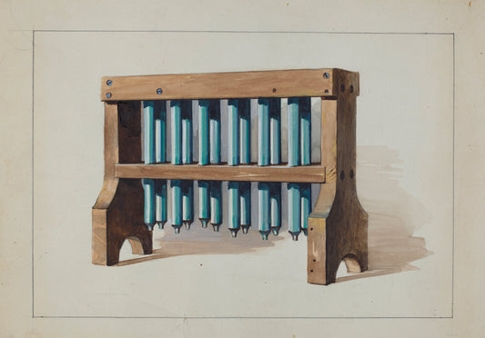 Rack with Candle Molds by Charles Caseau (American, active c. 1935), 16X12"(A3)Poster Print