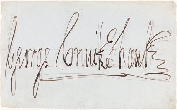 George Cruikshank (decorative signature) by George Cruikshank (British, 1792 - 1878), 16X12