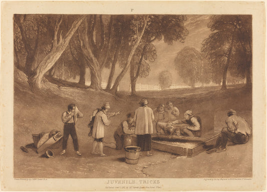 Juvenile Tricks by Joseph Mallord William Turner and William Say (British, 1768 - 1834), 16X12"(A3)Poster Print