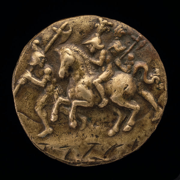 A Horseman and Two Soldiers by Pseudo Melioli (Italian, active late 15th century - early 16th century), 16X12"(A3)Poster Print