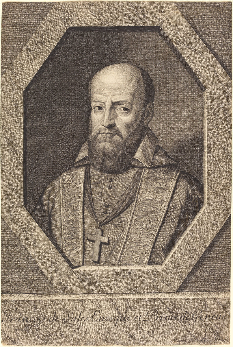 Saint Francois de Sales by Jean Morin (French, c. 1600 - 1650), 16X12"(A3)Poster Print