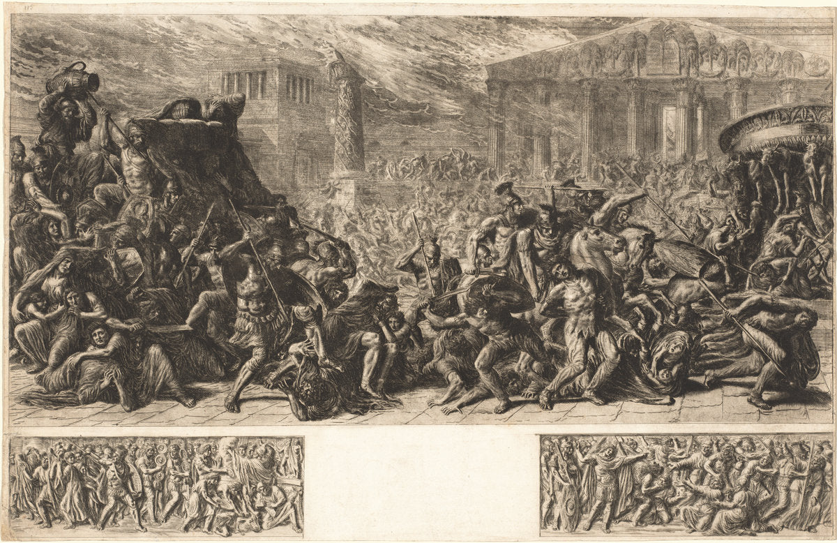 The Sack of the Temple at Jerusalem by Luigi Ademollo (Italian, 1764 - 1849), 16X12"(A3)Poster Print