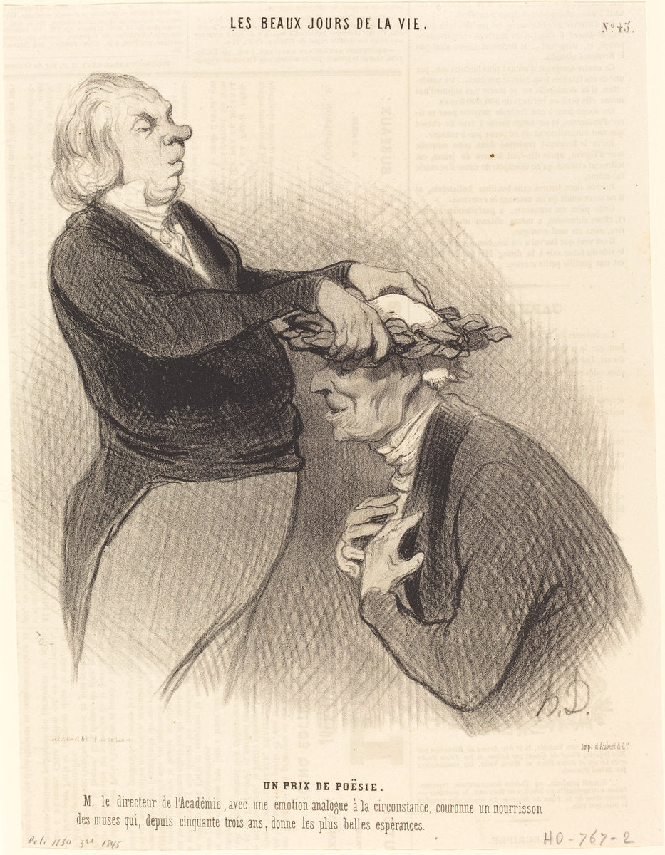 Un Prix de poésie by Honoré Daumier (French, 1808 - 1879), 16X12"(A3)Poster Print