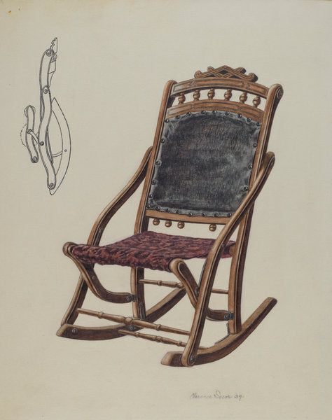 Child's Rocking Chair by Clarence Secor (American, active c. 1935), 16X12"(A3)Poster Print