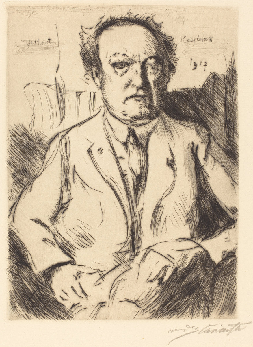 Gerhart Hauptmann by Lovis Corinth (German, 1858 - 1925), 16X12"(A3)Poster Print