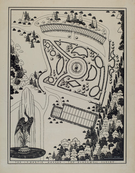 Isaac P. Martin Garden by Gilbert Sackerman and William Merklin and Tabea Hosier (American, active c. 1935), 16X12"(A3)Poster Print