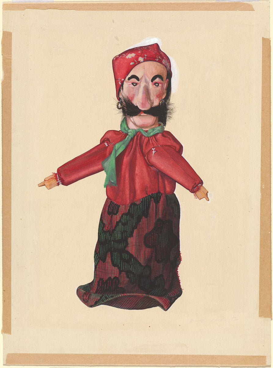 Puppet: Pirate by Beverly Chichester (American, active c. 1935), 16X12"(A3)Poster Print