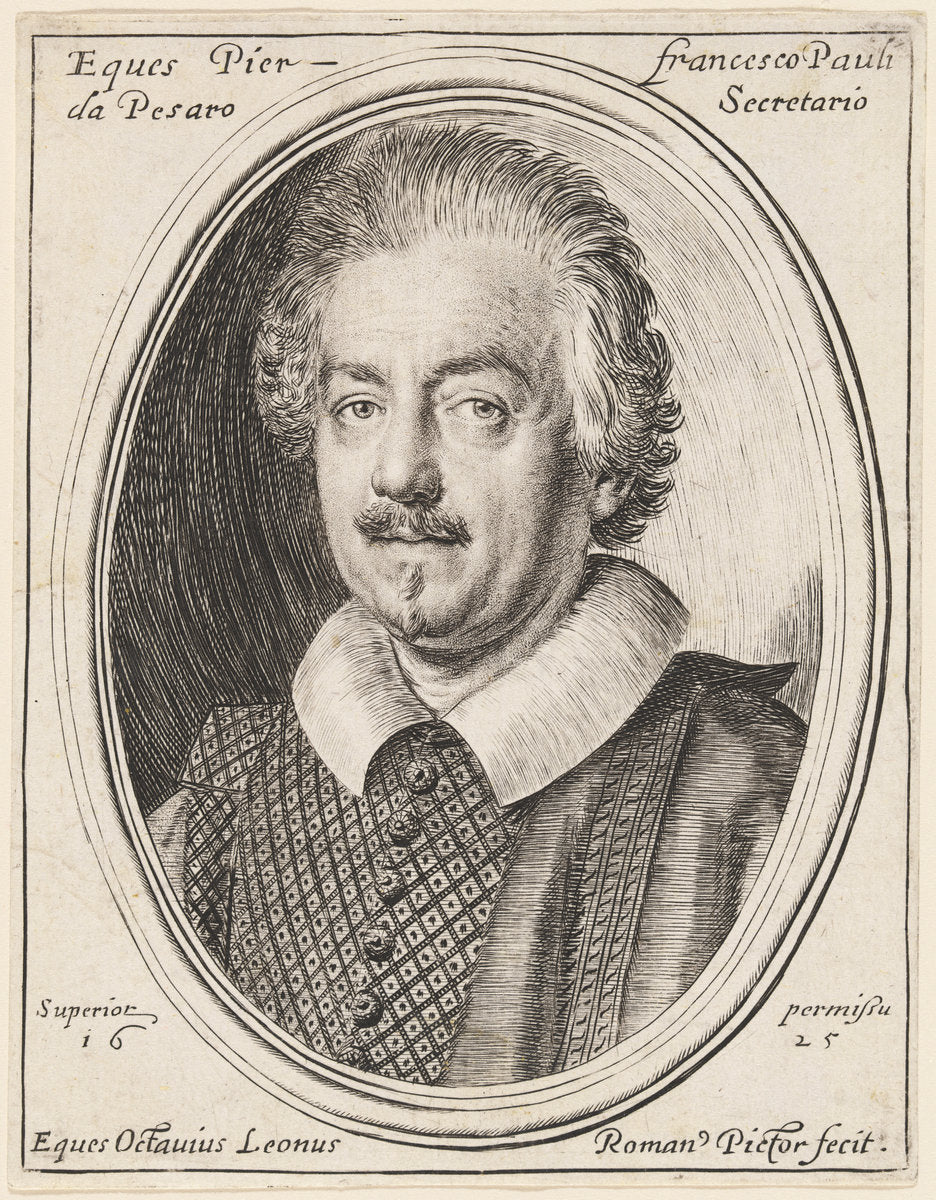 Pier Francesco Pauli by Ottavio Leoni (Roman, c. 1578 - 1630), 16X12"(A3)Poster Print