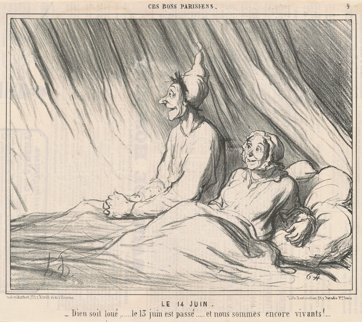 Le 14 Juin by Honoré Daumier (French, 1808 - 1879), 16X12"(A3)Poster Print