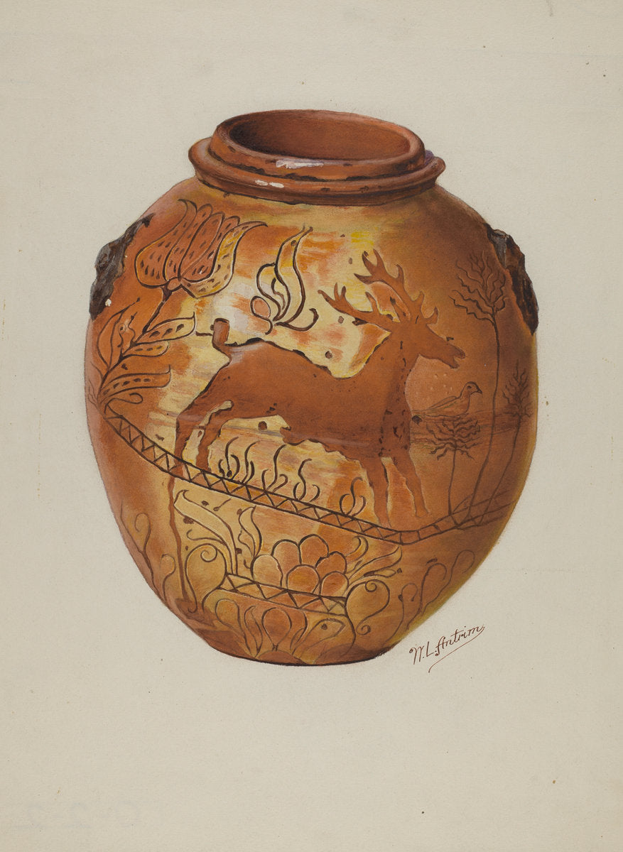 Pa. German Jar by William L. Antrim (American, active c. 1935), 16X12"(A3)Poster Print