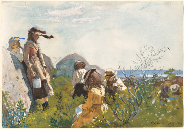 Berry Pickers by Winslow Homer (American, 1836 - 1910), 16X12"(A3)Poster Print