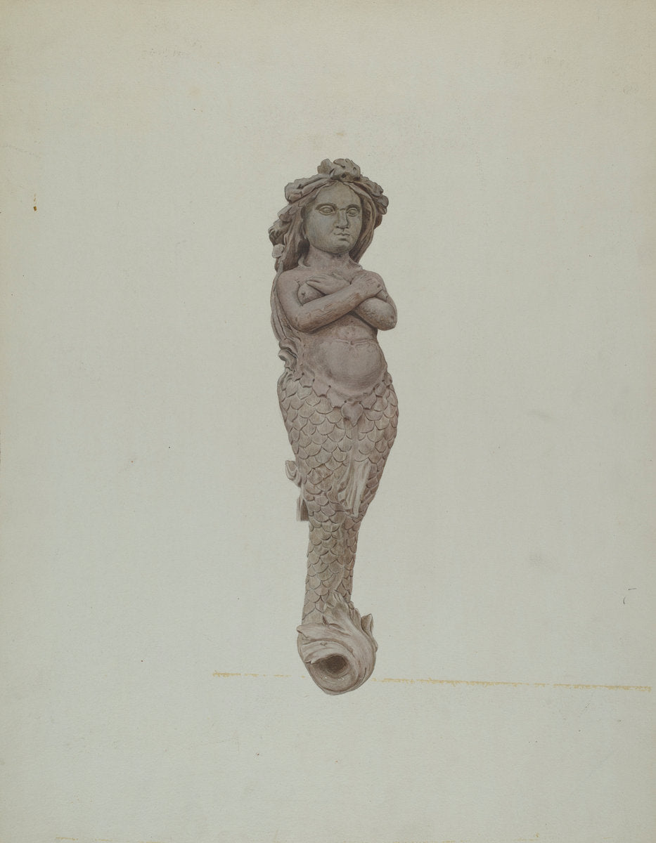 Figurehead: Mermaid by Lucille Chabot (American, born 1908), 16X12"(A3)Poster Print