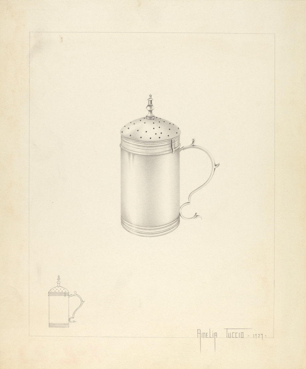 Silver Salt Cellar by Amelia Tuccio (American, active c. 1935), 16X12"(A3)Poster Print