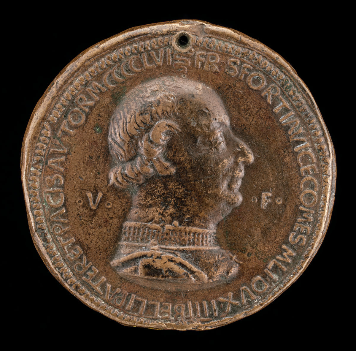 Francesco I Sforza, 1401-1466, 4th Duke of Milan 1450 [obverse] by Gianfrancesco Enzola (Italian, active 1455/1478), 16X12"(A3)Poster Print