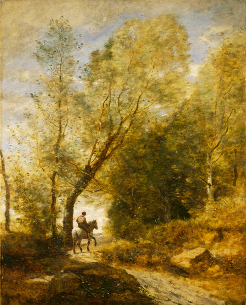 The Forest of Coubron by Jean-Baptiste-Camille Corot (French, 1796 - 1875), 16X12"(A3)Poster Print