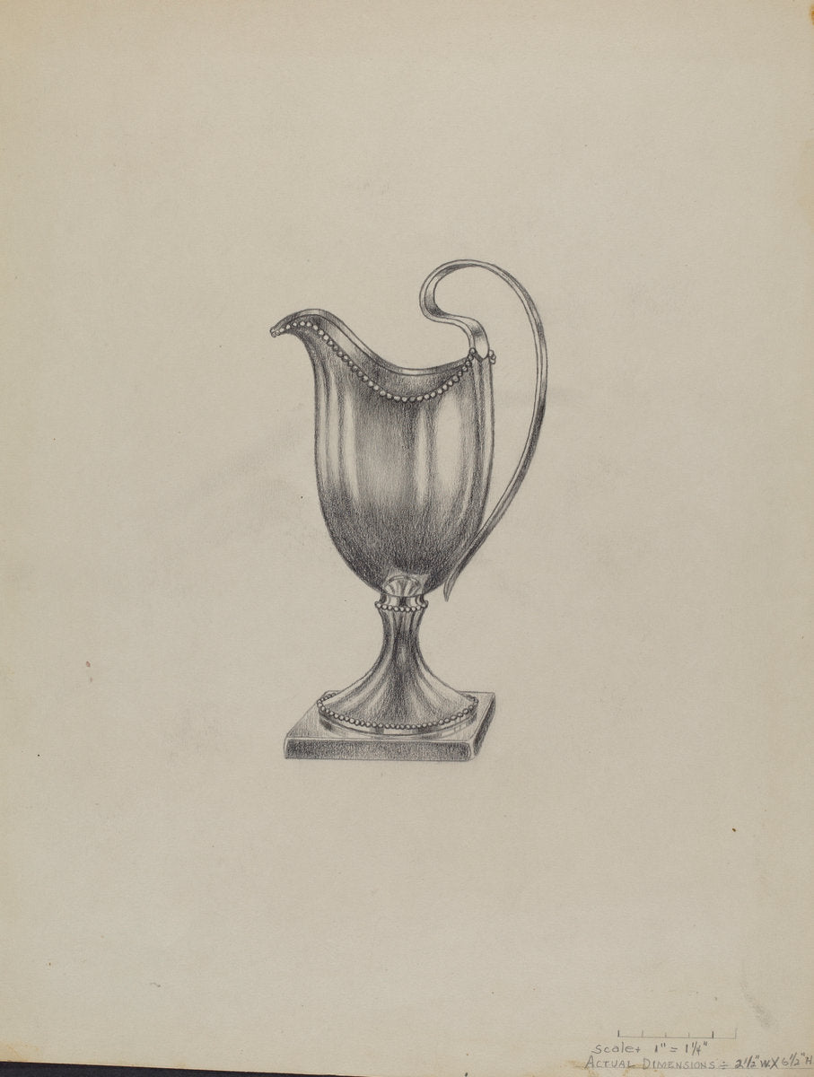 Silver Pitcher by Gerald Bernhardt (American, active c. 1935), 16X12"(A3)Poster Print