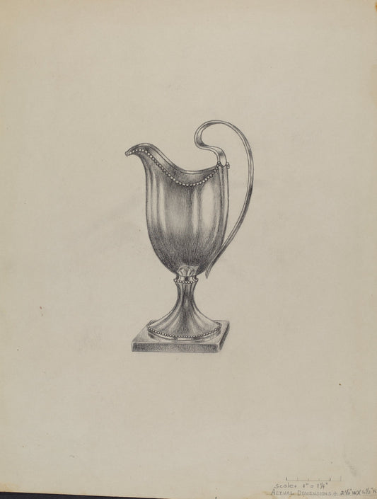 Silver Pitcher by Gerald Bernhardt (American, active c. 1935), 16X12"(A3)Poster Print