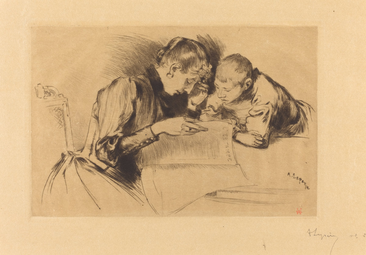 Images (Les images) by Auguste Lepère (French, 1849 - 1918), 16X12"(A3)Poster Print