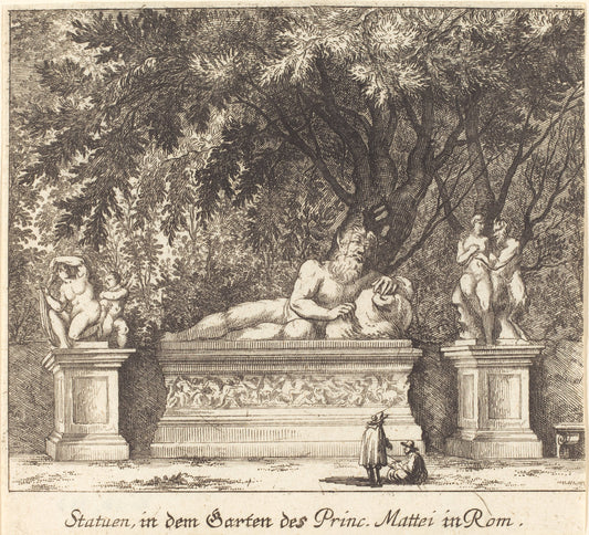 Gardens of Prince Mattei, Rome by Melchior Küsel after Johann Wilhelm Baur (German, 1626 - 1683), 16X12"(A3)Poster Print