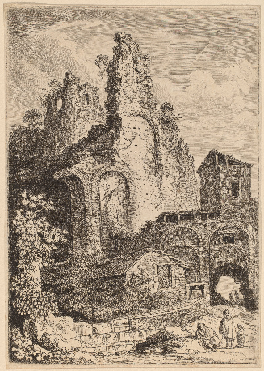 The Old Palace at Tivoli by Franz Edmund Weirotter (Austrian, 1730 - 1771), 16X12"(A3)Poster Print