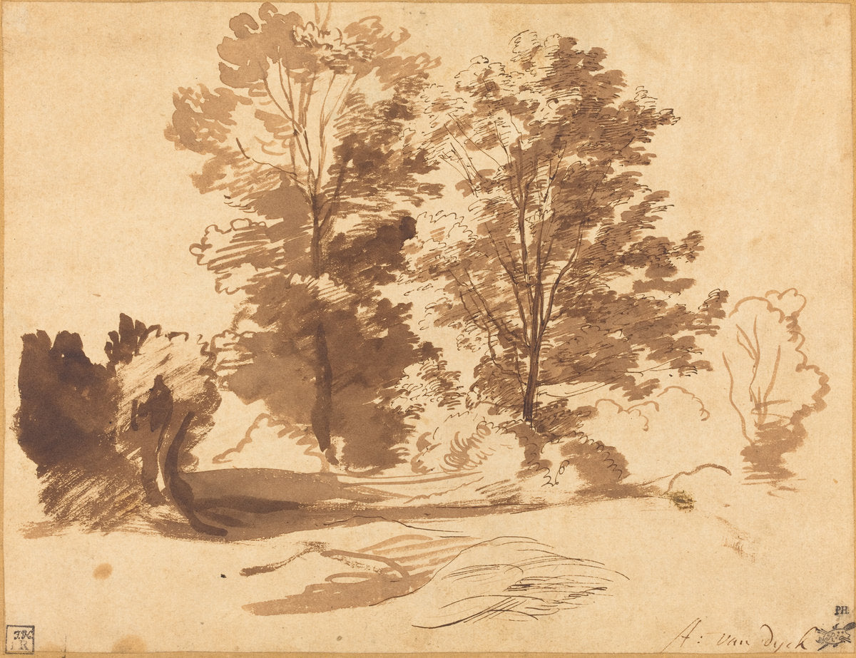 The Edge of a Wood by Sir Anthony van Dyck (Flemish, 1599 - 1641), 16X12"(A3)Poster Print