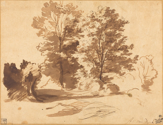 The Edge of a Wood by Sir Anthony van Dyck (Flemish, 1599 - 1641), 16X12"(A3)Poster Print