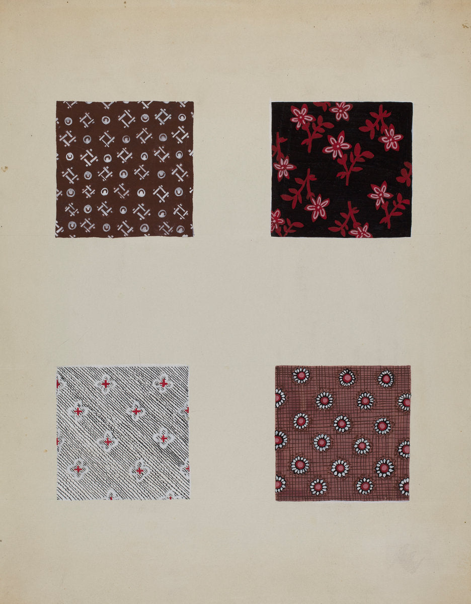 Materials from Quilt by Katherine Hastings (American, active c. 1935), 16X12"(A3)Poster Print