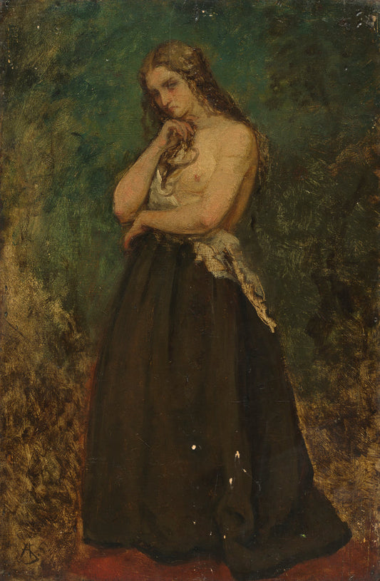 Study of a Model by Alfred Stevens (Belgian, 1823 - 1906), 16X12"(A3)Poster Print
