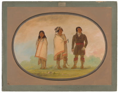 Oneida Chief, His Sister, and a Missionary by George Catlin (American, 1796 - 1872), 16X12"(A3)Poster Print