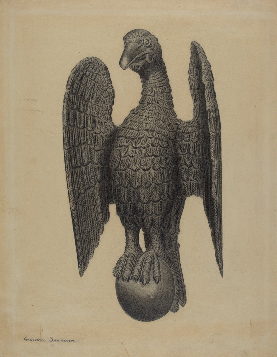 Eagle Figure by Gordon Sanborn (American, active c. 1935), 16X12"(A3)Poster Print