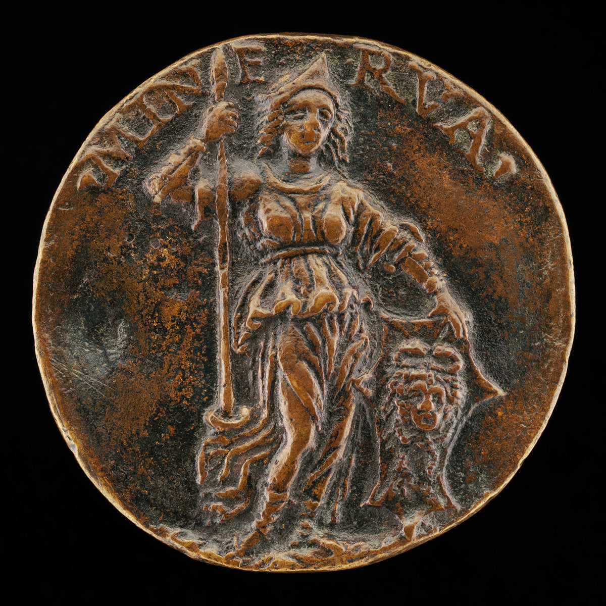 c. 1490/1495 by Style of Niccolò Fiorentino (Minerva Resting on a Spear and Shield [reverse]), 16X12"(A3)Poster Print