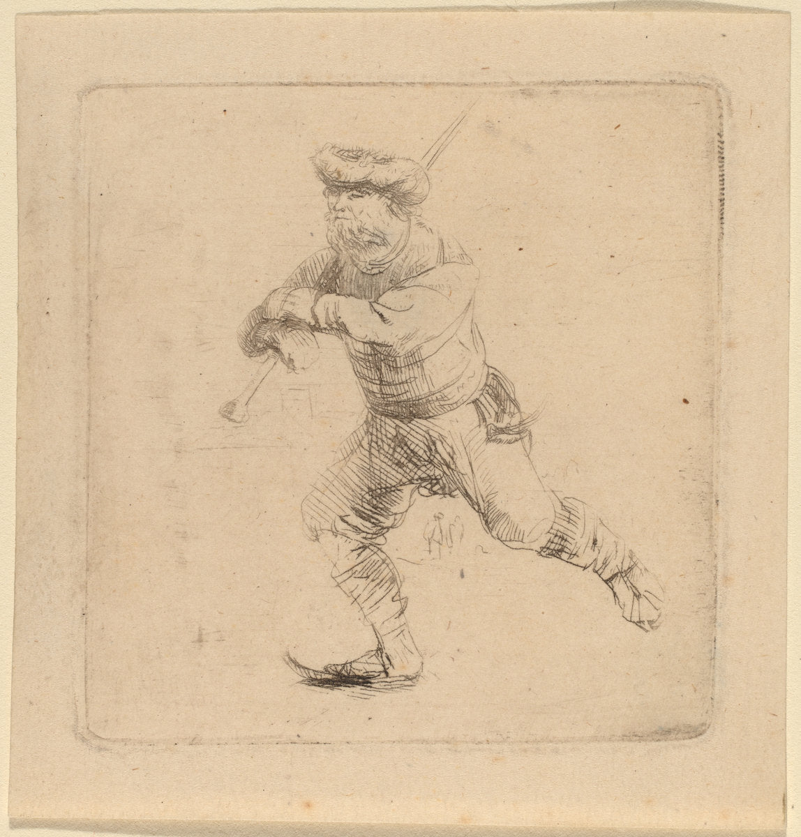 The Skater by Rembrandt van Rijn (Dutch, 1606 - 1669), 16X12"(A3)Poster Print