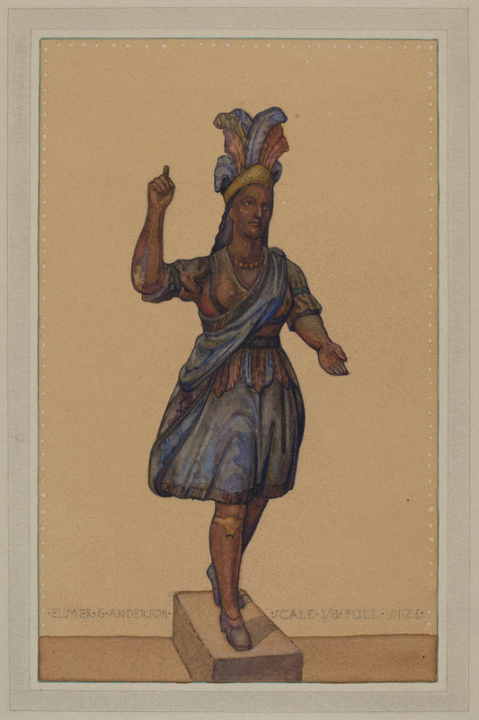 Cigar Store Indian by Elmer G. Anderson (American, active c. 1935), 16X12"(A3)Poster Print