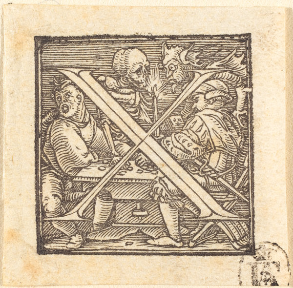 Letter X by Hans Holbein the Younger (German, 1497/1498 - 1543), 16X12"(A3)Poster Print