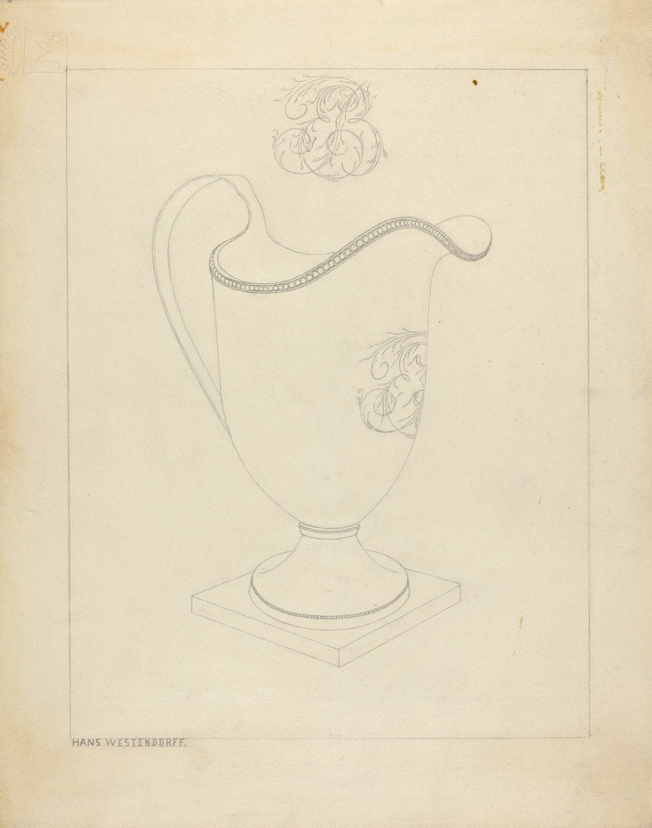 Silver Cream Pitcher by Hans Westendorff (American, active c. 1935), 16X12"(A3)Poster Print