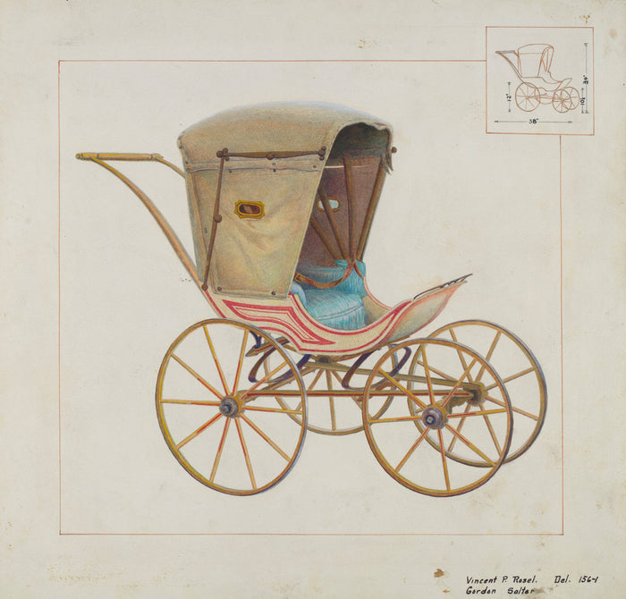 Baby Carriage by Vincent P. Rosel and Gordon Saltar (American, active c. 1935), 16X12