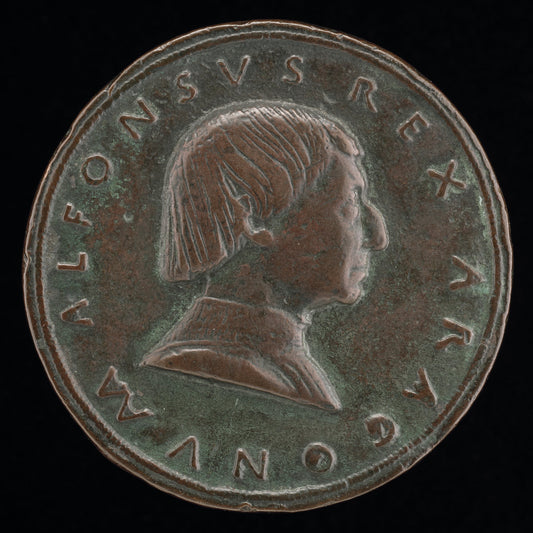 Alfonso V of Aragon, 1394-1458, King of Naples and Sicily 1442 [obverse] by Paolo da Ragusa (Italian, active c. 1450), 16X12"(A3)Poster Print