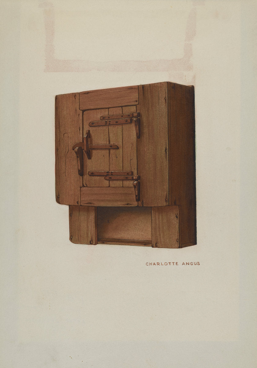Pa. German Wall Corner Cupboard by Charlotte Angus (American, 1911 - 1989), 16X12"(A3)Poster Print