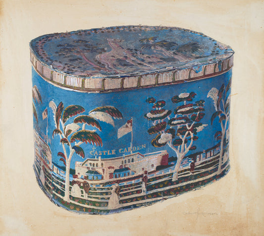 Bandbox with Cover by Gilbert Sackerman (American, active c. 1935), 16X12"(A3)Poster Print