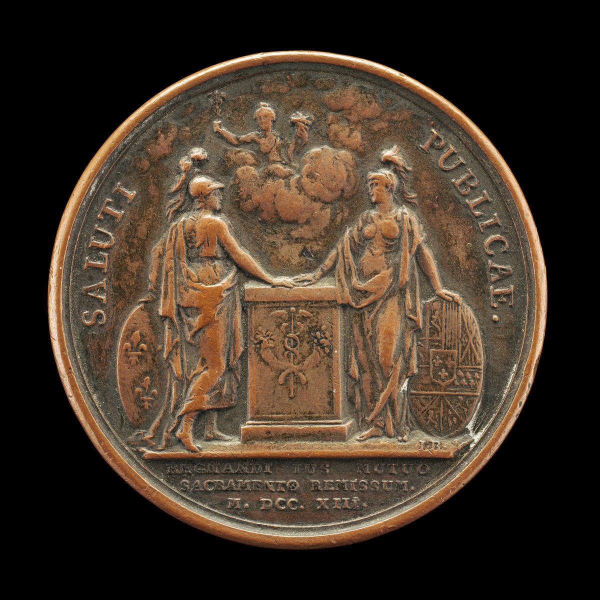 Allegory of Public Health, Safety, and Welfare [reverse] by Jean Mauger (French, c. 1648 - 1722), 16X12"(A3)Poster Print